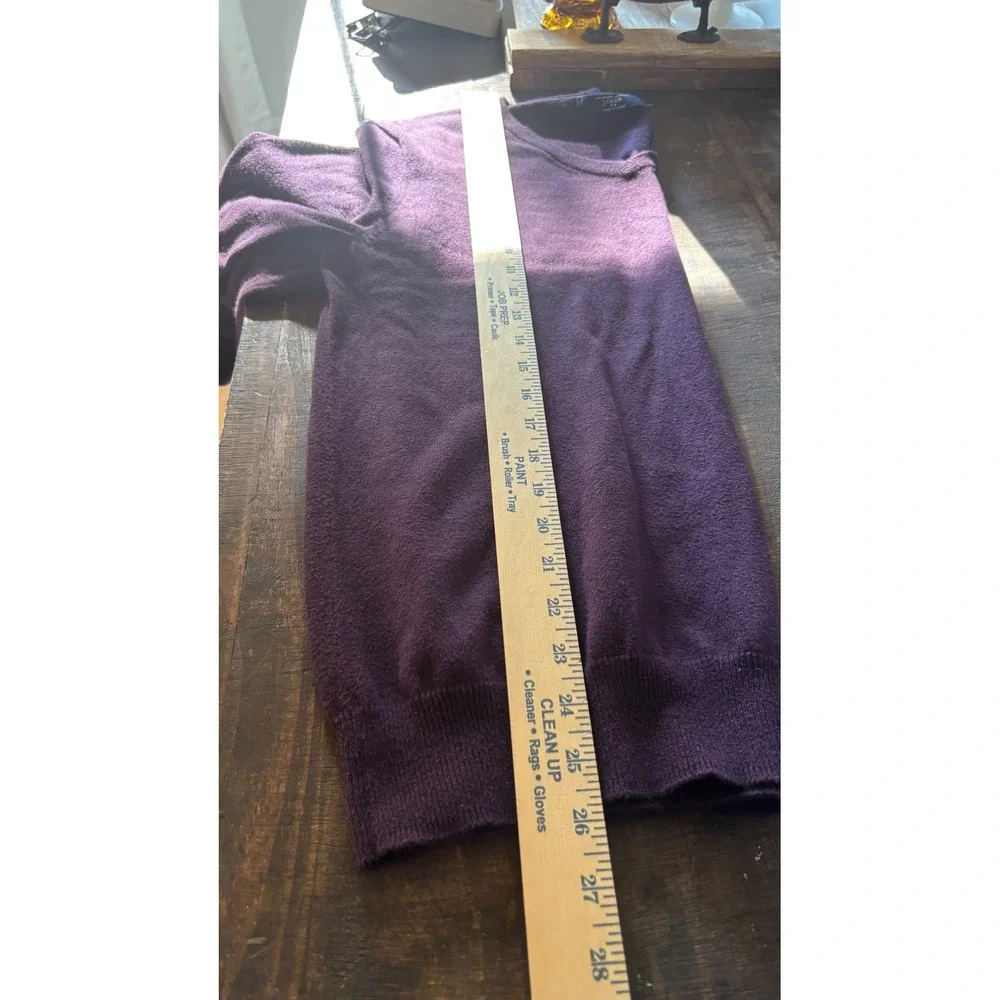 J.Crew Mens Small Purple V Neck Sweater Cotton Cashmere Blend Long Sleeve Knit